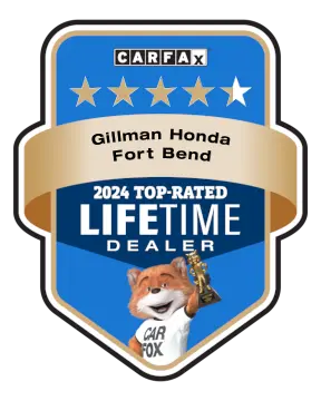 Gillman Honda Fort Bend is a CARFAX Top-Rated Lifetime Dealer