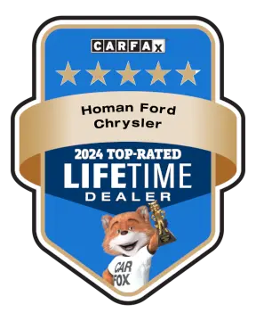 Homan Ford Chrysler is a CARFAX Top-Rated Lifetime Dealer