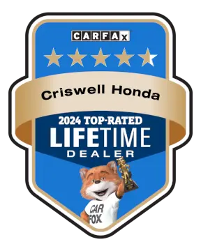 Criswell Honda is a CARFAX Top-Rated Lifetime Dealer
