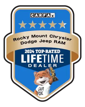 Rocky Mount Chrysler Dodge Jeep Ram is a CARFAX Top-Rated Lifetime Dealer