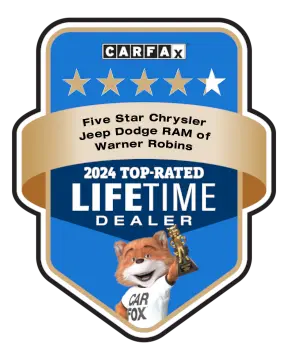 Five Star Chrysler Jeep Dodge RAM of Warner Robins is a CARFAX Top-Rated Lifetime Dealer