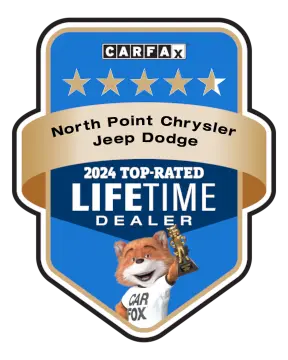 North Point Chrysler Jeep Dodge is a CARFAX Top-Rated Lifetime Dealer