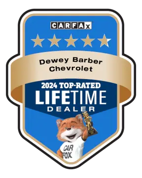Dewey Barber Chevrolet is a CARFAX Top-Rated Lifetime Dealer