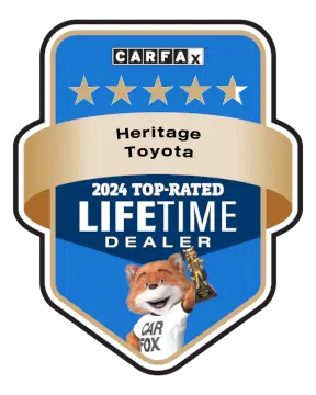 Heritage Toyota is a CARFAX Top-Rated Lifetime Dealer