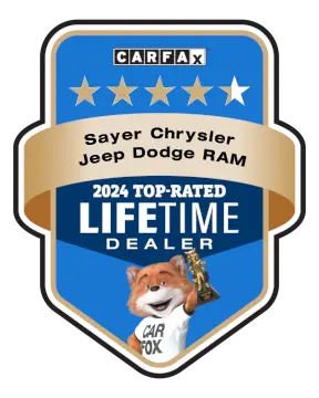 Sayer Chrysler Jeep Dodge Ram is a CARFAX Top-Rated Lifetime Dealer