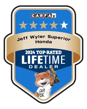 Jeff Wyler Superior Honda is a CARFAX Top-Rated Lifetime Dealer