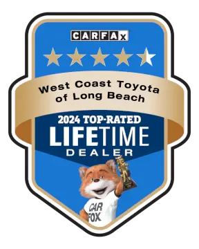 West Coast Toyota of Long Beach is a CARFAX Top-Rated Lifetime Dealer