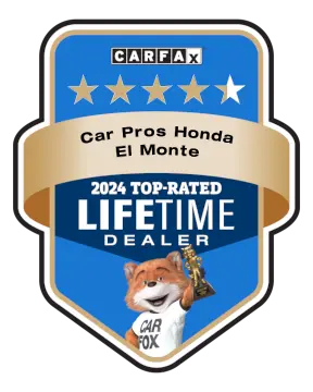 Car Pros Honda El Monte is a CARFAX Top-Rated Lifetime Dealer
