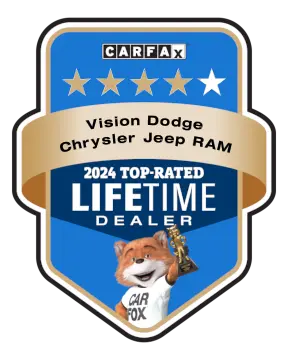 Vision Dodge Chrysler Jeep Ram is a CARFAX Top-Rated Lifetime Dealer